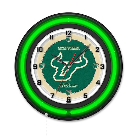 Holland Bar Stool University of South Florida 19 Double Neon Wall Clock Clk19BK