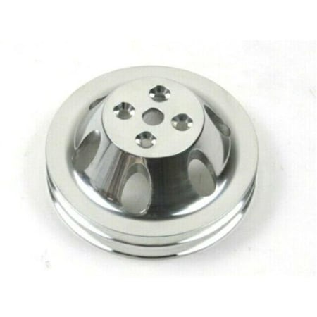 Absurdo Aluminum Short Water Pump Pulley with Double Groove for 1965-1968 BBC 396-454, Polished AB2205897
