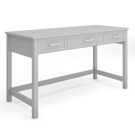 Martha Stewart Hutton Shaker Style Home Office 3 Drawer Desk in Gray w/Brushed Nickel Hardware ZG-ZP-20-GY-MS