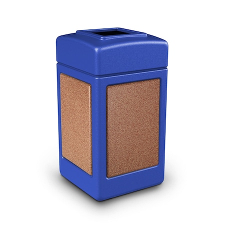 Commercial Zone Products 42-gallon StoneTec Square Open-Top, Blue w/ Sedona 720334K