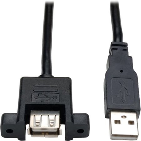 Tripp Lite USB 2.0 Cable, Hi-Speed, A, panel B, M/F, 6" U024-06N-PM
