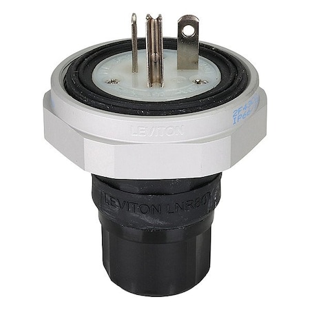 Leviton Straight Blade Plug, 20 A, Black LNR80-3E