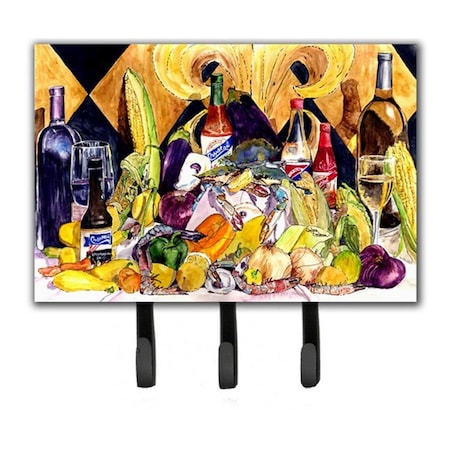 Carolines Treasures Crystal Hot Sauce With Fleur De Lis And Wine Leash and Key Holder 8638TH68