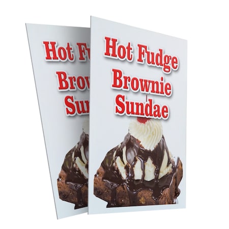 Signmission Hot Fudge Brownie Sundae, Plastic Signs Only 24 Inch x 36 Inch, Corrugated Plastic, 2PK CSB-2436-2PACK-Hot Fudge Brownie Sundae