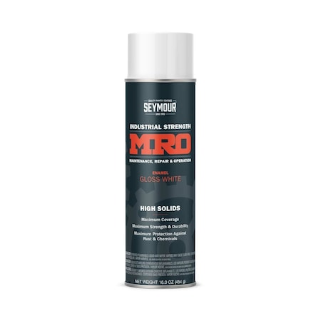 Seymour Midwest MRO Industrial High-Solids Spray Paint, Gloss White, 16 oz, 6PK 6201413