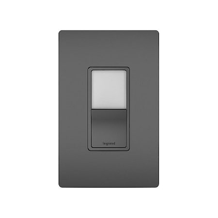 Legrand Wall Switch, Rocker, 15 A, Black NTL873BKCC6