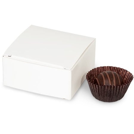 Nashville Wraps White Candy Truffle Boxes, 2-5/8x2-3/4x1-1/4, Holds 4, 50PK TC4WH