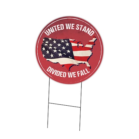 Signmission United We Stand Double Sided Corrugated Plastic Circle Yard Sign C-24-CIR-DS-WS-United we stand