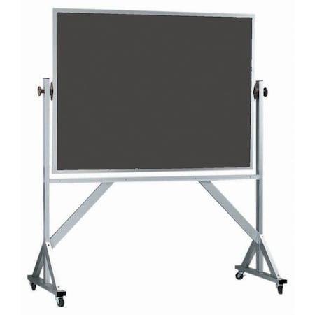 Aarco Mobile Reversible Freesting Slate Porcelain Chalkboard w/ Clear Satin Anodized Al Frame, 42''Hx60''W ARS4260S
