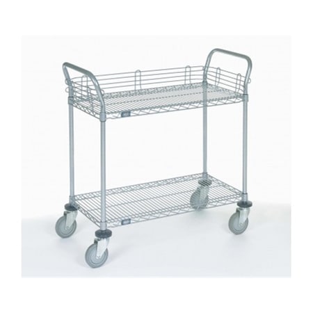 Swivel 21 x 48 x 2 in. Shelf Utility Cart-Pneumatic Caster, Chrome SW2456690