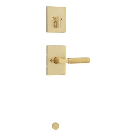 Kwikset Single Cylinder Interior Prava Lever Trim with Rectangular Rose Satin Brass Finish 971PVLRCT-4