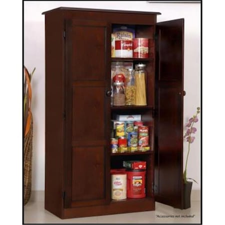 Concepts In Wood KT613-C Multi-use Storage Cabinet- Cherry Finish 4 Shelves KT613A-3060-C