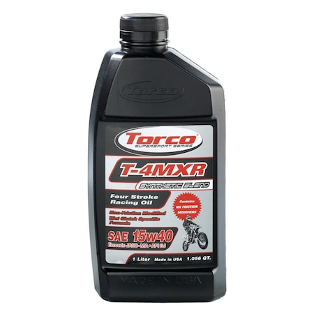 Torco 15-40W T-4MXR Four Stroke Racing Oil 1 Liter, 12PK TRCT671544C