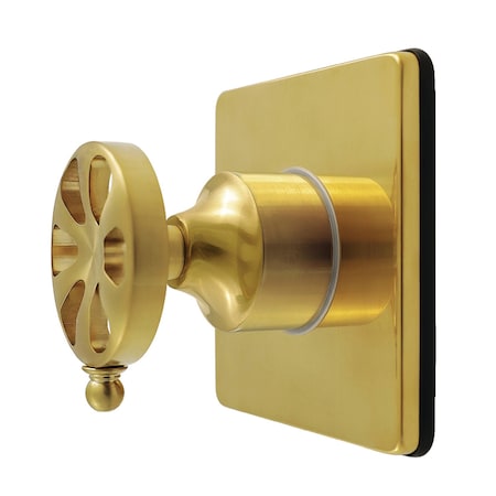 Kingston Brass Single-Handle Six-Way Diverter Valve with Square Trim Kit, Brushed Brass KS4047RX