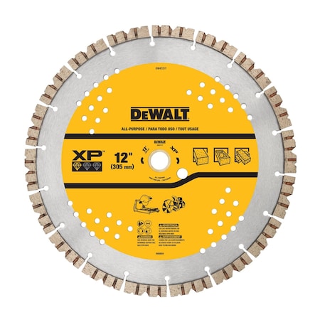 Dewalt DiamondSawBlade, Diam:12", Thick:0.12" DW4721T