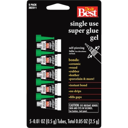 Do It Best 0.01 Oz. Single Use Super Glue Gel, 5PK 302311