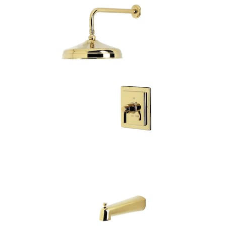 Kingston Brass Single-Handle Pressure Balanced Tub and Shower Faucet, Polished Brass KB6142NDL