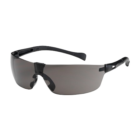 Bouton Optical Rimless Safety Glasses with Black Temple, Gray Lens and Anti-Scratch Coating 250-MT-10072