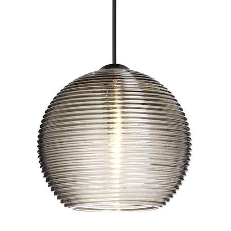 Besa Lighting Besa Kristall 6 Pendant, Smoke, Black Finish, 1x 35W MAX GY6.35 Base 1XT-461502-BK