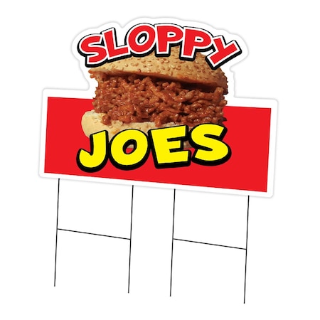 Signmission Sloppy Joes Die Cut Yard Sign & Stake outdoor plastic coroplast window, C-DC-2436-Sloppy Joes19 C-DC-2436-Sloppy Joes19