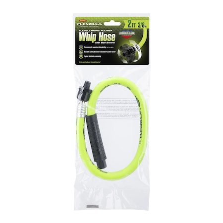 Flexzilla Whip Hose with Ball Swivel, 3/8" x 2 HFZ3802YW2B