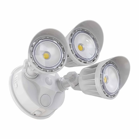 Westgate 30W 3CCT 30/40/50K WHITE 3-HEADS DIMMABLE SECURITY/WALL LIGHT - NO SENSOR, 3000K/4000K/5000K SL-30W-MCT-WH-D
