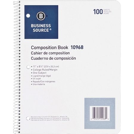 Business Source Notebook, Left, White BSN10968