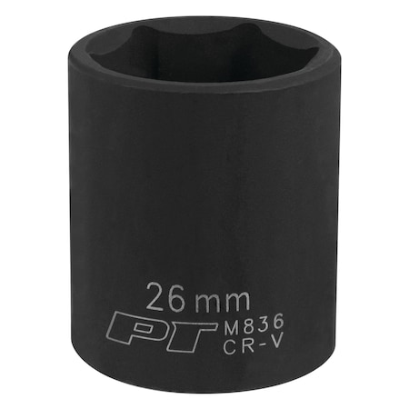 Performance Tool 1/2 in Drive, 26 mm Metric Socket, 6 Points M836