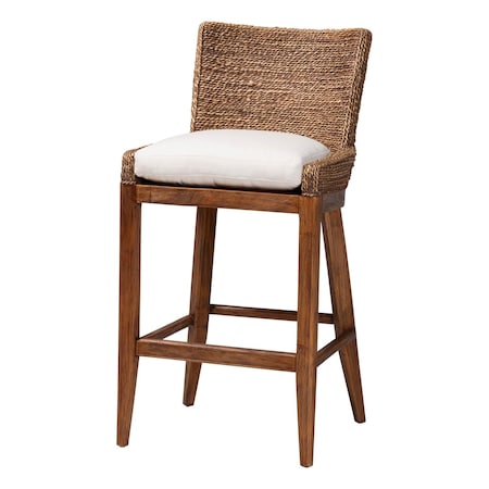 Bali & Pari Ridley Woven Seagrass Bar Stool, Brown Wash 265-14529-ZORO