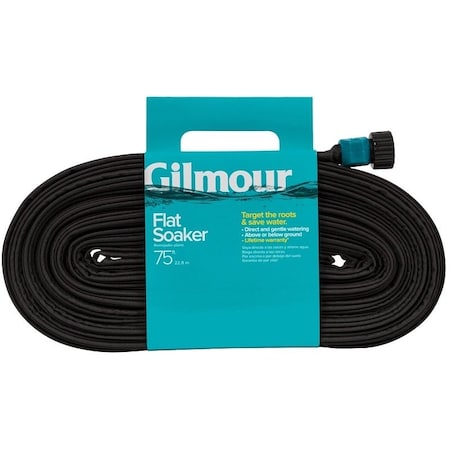 Gilmour 75 ft L Soaker Water Hose, Vinyl Tube, Black 870751-1001