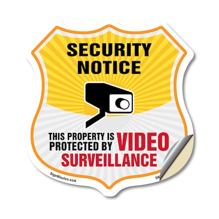 Signmission Security Notice Shield Sign This Propert, 18 Inch X 18 Inch, Vinyl Decal SHI-D-18-462