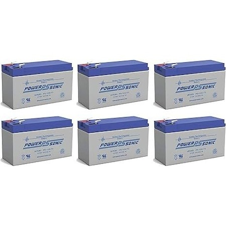 Power-Sonic PS-1290F2 12V 9Ah F2 AGM Rechargeable Batteries, 6PK PS-1290 F2