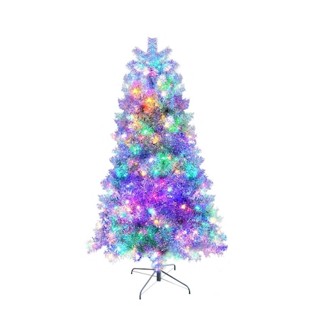 Homeroots 6' Silver Pre Lit Full Tinsel Christmas Tree 696953