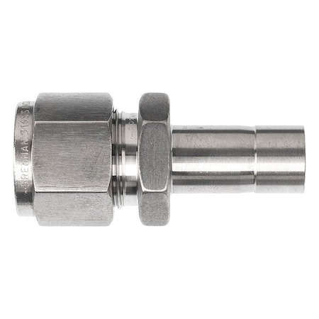 Brennan Industries Strt, SS, Comp. 1/4 in, Tube Stub 3/8 in NS2406-04-08-SS