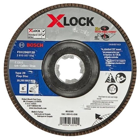 Bosch Flap Disc, Zirconia Al, X-Lock, 7/8 in Conn FDX2960120