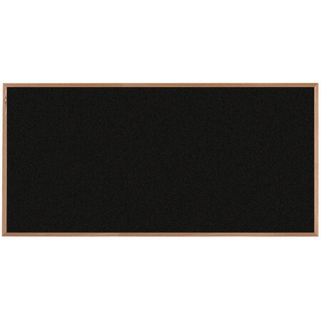 Aarco VIC Cork Bulletin Board w/ a Red Oak Frame w/ a Clear Lacquer Finish, Black Olive 48''Hx96''W OW4896209