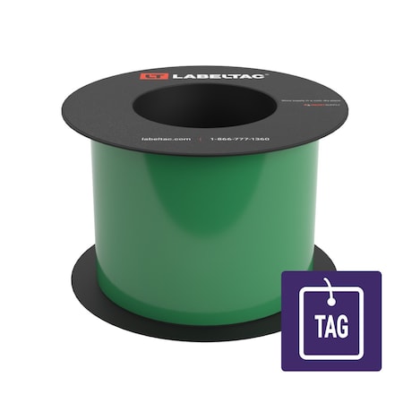 Labeltac Tear-Resistant Tag Stock 4in x 100ft LT9, Green LT405TAG-C