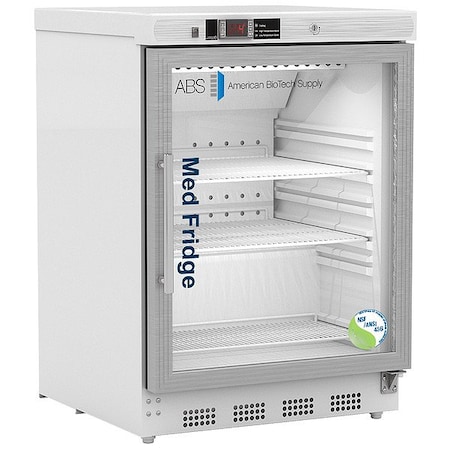 American Biotech Supply Refrigerator, White, 4.6 cu ft, 120 V PH-ABT-NSF-UCBI-0404G