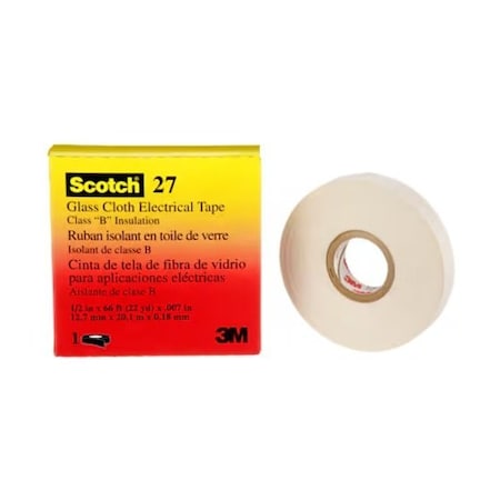 3M Glass Cloth Electrical Tape 27-1/2"X66', 50PK 27-1/2X66
