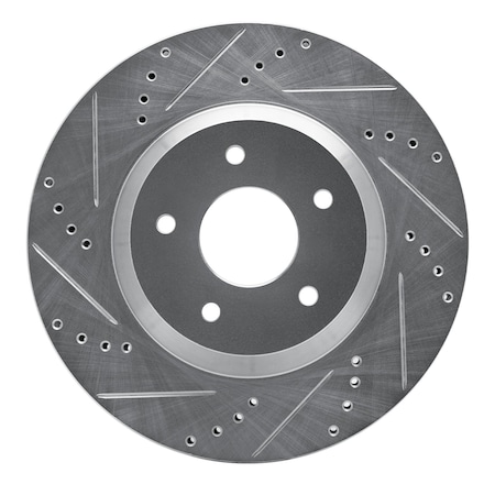 Dynamic Friction Co DFC Brake Rotor - Drilled and Slotted - Silver 631-47024D