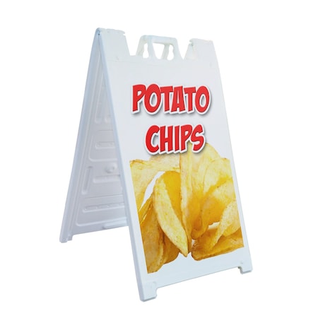 Signmission Potato Chips, A-Frame & 2 Sign Inserts, Heavy-Duty Plastic Frame SBHD-C-2436-Potato Chips