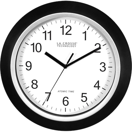 La Crosse Technology Atomic Wall Clock, Black, 12" WT-3129B