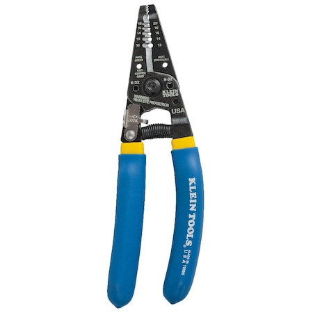 Klein Tools Solid & Stranded Copper Wire Stripper & Cutter, 10-18 AWG Solid, 12-20 AWG Stranded, 7-1/8 in, Blue 11055