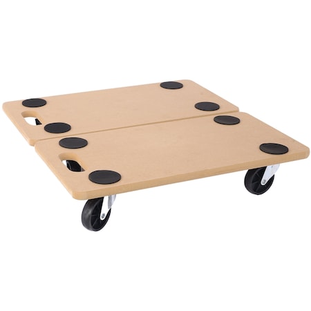 Edendirect Heavy Duty Wood Furniture Dolly with Wheels, 500 lbs Capacity 2pcs 22.8in x11.2in Platform ED-W46577450
