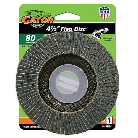 Gator Finishing 4.5 in. X 7/8 in. Sanding Flap Disc, 80 Grit 9718