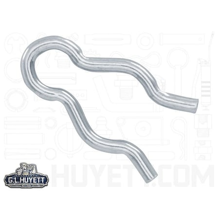 Huyett Hair Pin, Zinc Plated Spring Steel, 0.063 in Wire Dia x 0.750 in Length BPXZ-412