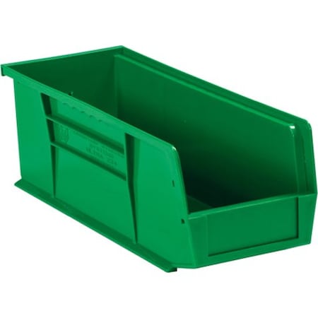 Partners Brand Hang & Stack Storage Bin, Green, 6 PK BINP1111G