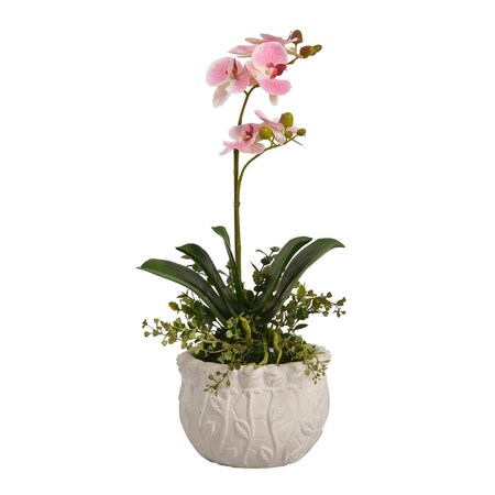 Vaser Designs Floral Arrangement with Resin Pot VA3012147