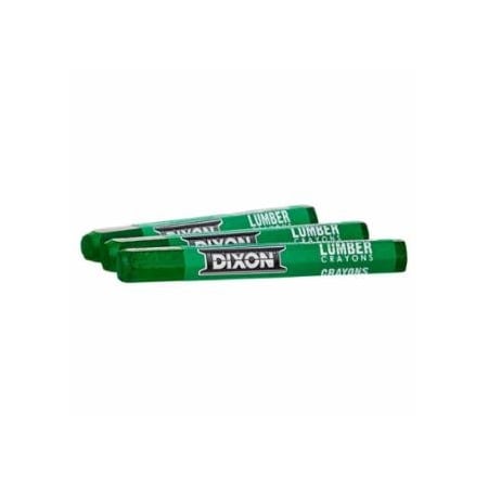 Dixon Ticonderoga Lumber Crayons, 1/2 in X 4 1/2 in, Green, 12PK 464-52200