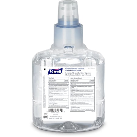 Purell Green Certified Hand Sanitizer Foam 1200mL Refill LT-12, PK2 1904-02